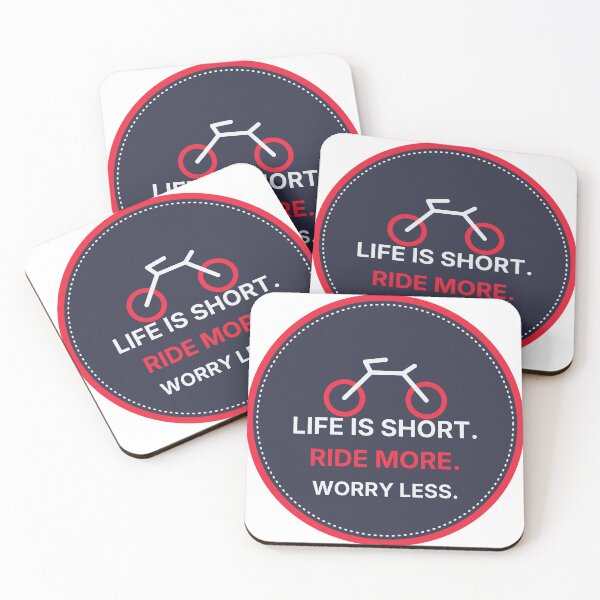 Item preview, Life Is Short Ride More Worry Less Cycling Bicycle Quote designed and sold by Lazarescu.