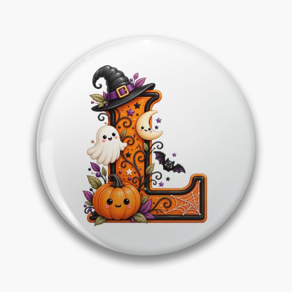 Item preview, Cute Halloween Letter L Ghost Pumpkin Witch Hat designed and sold by TiaraHans.