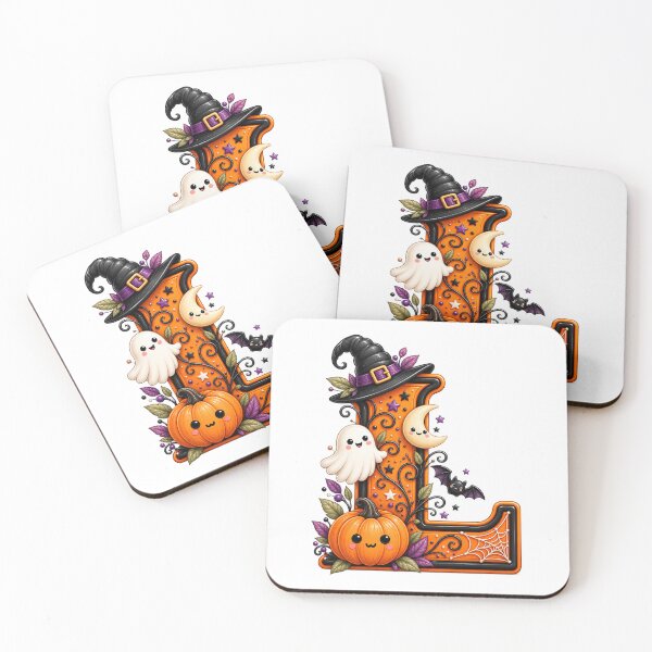 Item preview, Cute Halloween Letter L Ghost Pumpkin Witch Hat designed and sold by TiaraHans.