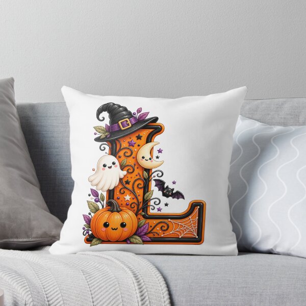 Item preview, Cute Halloween Letter L Ghost Pumpkin Witch Hat designed and sold by TiaraHans.