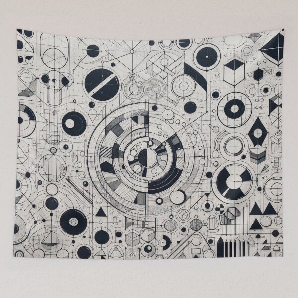 Item preview, The Blueprint of Chaos: Abstract Geometric Technical Art designed and sold by Catfcreations.