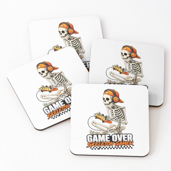 Item preview, Game Over Skeleton Gamer Retro Graphic designed and sold by GaiaShopGift.
