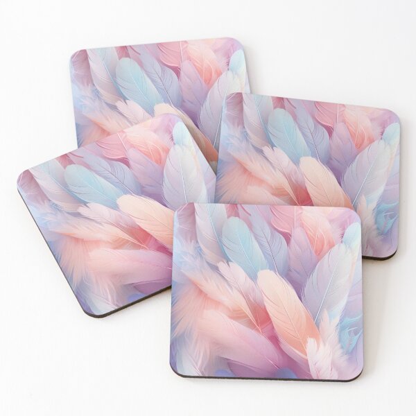 Item preview, Dreamy Pastel Pink and Blue Feathers Aesthetic designed and sold by FestivityFinds.