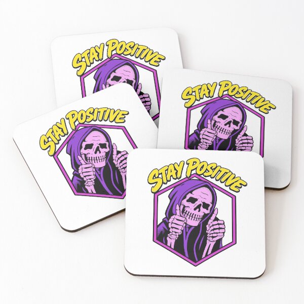 Item preview, Stay Positive Purple Grim Reaper designed and sold by GaiaShopGift.