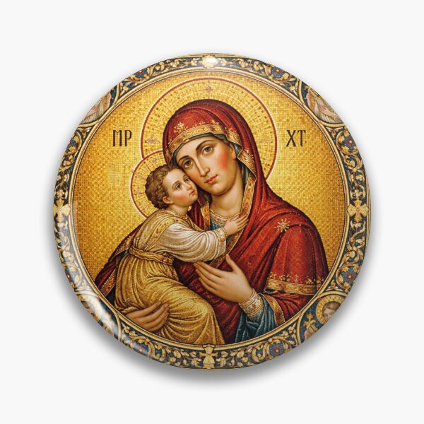 Item preview, Byzantine Mosaic Virgin Mary Theotokos Icon designed and sold by Myra365Art.