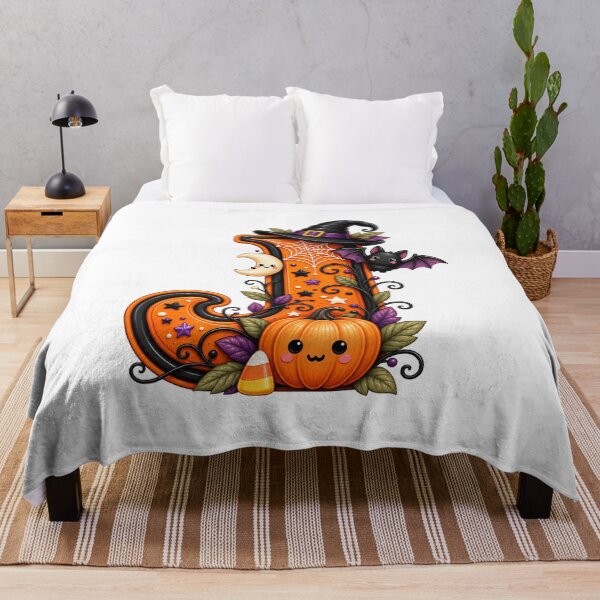Item preview, Cute Halloween Letter J Witch Hat Pumpkin Bat designed and sold by TiaraHans.