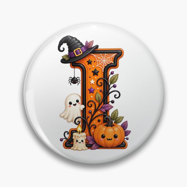 Item preview, Cute Halloween Letter I Ghost Pumpkin Witch Hat designed and sold by TiaraHans.