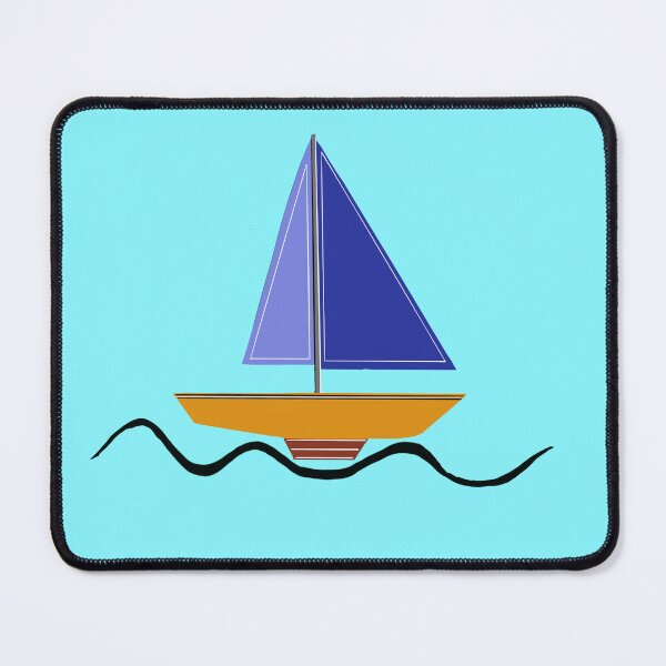 Item preview, Aegean Sailboat — Blue Sails on Turquoise Water designed and sold by Cobalt & Stone Art.