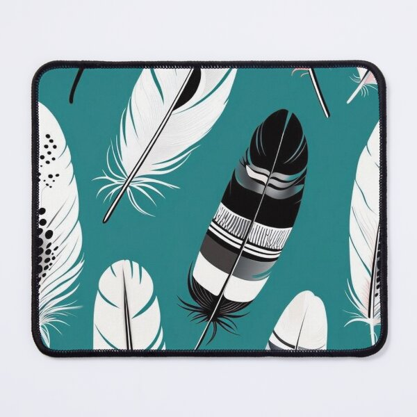 Item preview, Teal Boho Feathers Pattern iPhone Case – Black White Spotted Bird Feathers Design designed and sold by FestivityFinds.