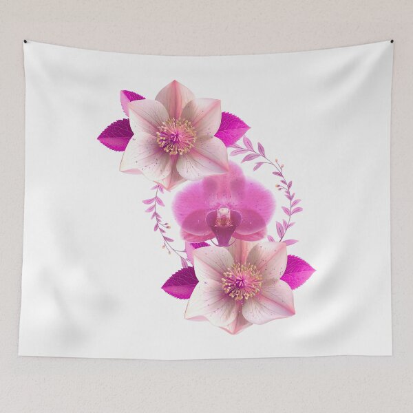 Item preview, Elegant Pink & White Orchid Luxury Floral Arrangement Art designed and sold by MinimalAurashop.