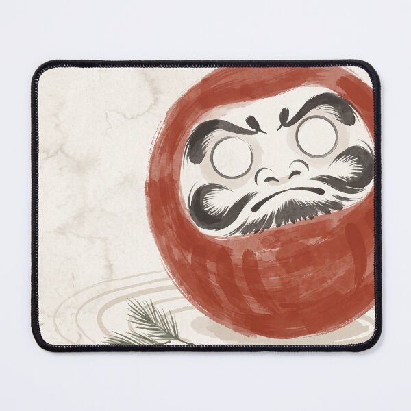 Item preview, Daruma Doll Round Vermilion Blank Eyes Japandi Ink Art Good Luck Charm New Year Decor designed and sold by WabiSabiEssence.