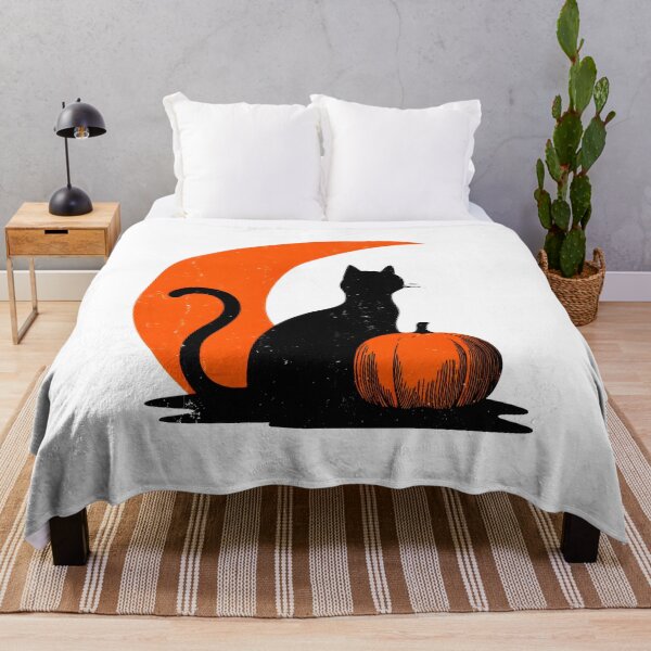 Item preview, Black Cat Pumpkin Moon Retro Halloween Art designed and sold by Dmo3HarkoArt.
