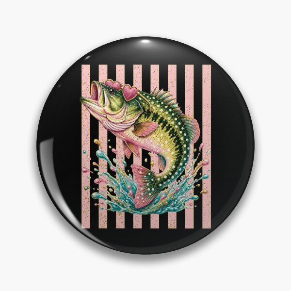 Item preview, Bass Fish with Pink Heart Sunglasses and Water Splash designed and sold by haitrieuic96.