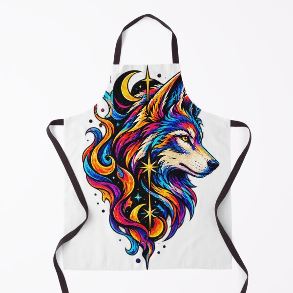 Item preview, Colorful Cosmic Wolf - Psychedelic Celestial Wild Spirit designed and sold by GussieGerman.