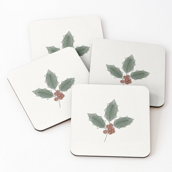 Item preview, Holly Sprig | Minimalist Christmas Line Art Winter Botanical Print designed and sold by Zaramodo.