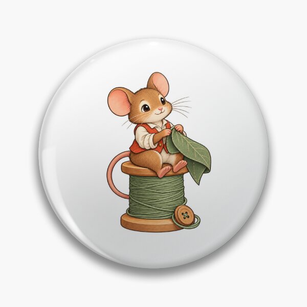 Item preview, Cute Mouse Tailor Sitting on a Thread Spool designed and sold by MushroomHut.