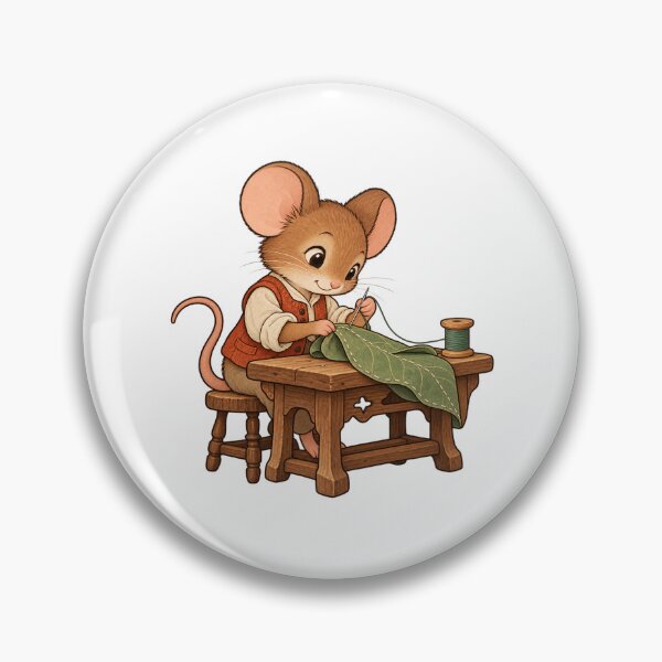 Item preview, Woodland Mouse Tailor Stitching a Leaf Cloak designed and sold by MushroomHut.