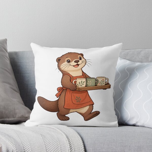 Item preview, Happy Otter Potter Carrying Handmade Ceramic Mugs designed and sold by MushroomHut.