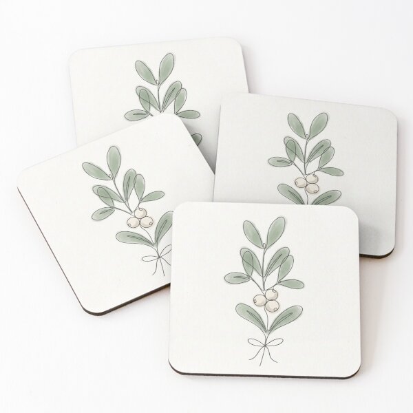 Item preview, Mistletoe Sprig | Minimalist Christmas Botanical Line Art designed and sold by Zaramodo.