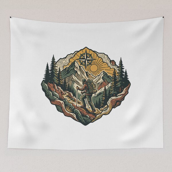 Item preview, hiking template — Original emblem composition Artwork designed and sold by DigitalGraphic1.