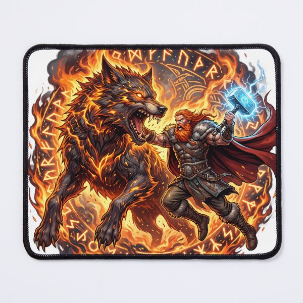 Item preview, fenrir thor ragnarok valhalla mitologic nordic designed and sold by Hephaestus's Forge.