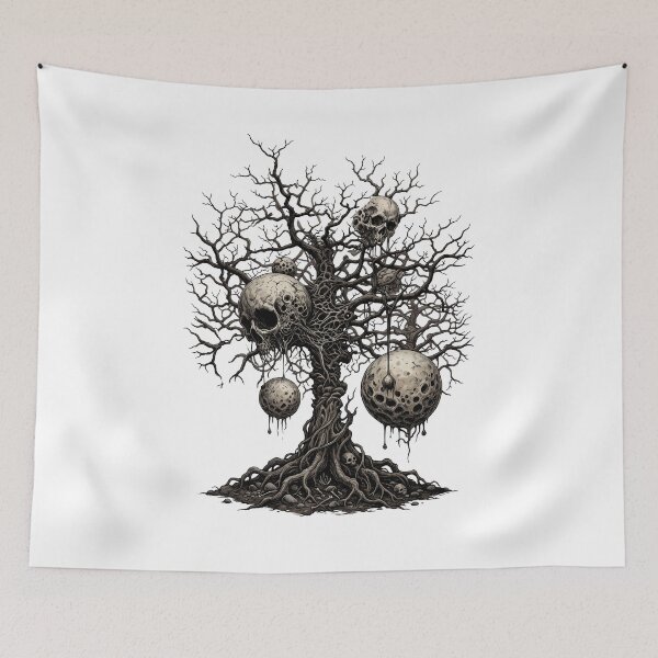 Item preview, Gothic Tree of Decay: Surreal Skull & Dripping Moon Graphic designed and sold by HexOne.