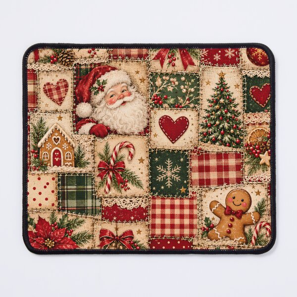 Item preview, Vintage Santa and Gingerbread Christmas Patchwork designed and sold by Gapanaart.