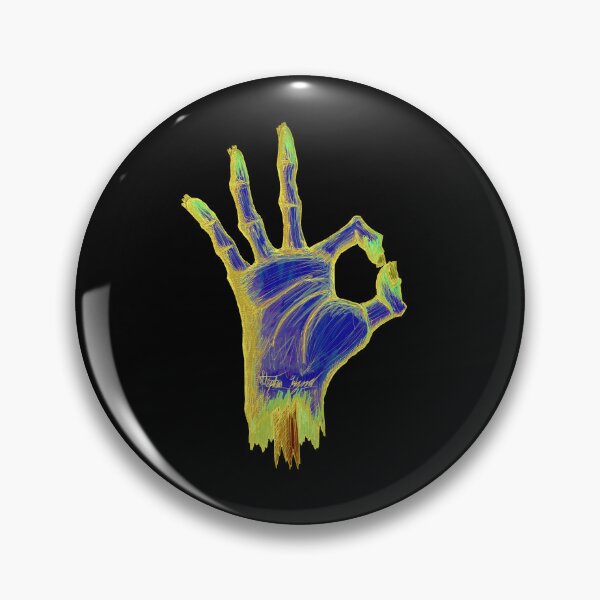 Item preview, Okay Scar-E-Moji (Inverted Equalized Edition) Neon Negative Horror Emoji designed and sold by Grimmlar.
