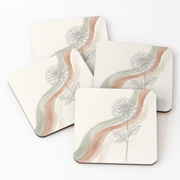 Item preview, Dahlia Bloom Ribbon Bands | Terracotta Sage Floral Wall Art designed and sold by Zaramodo.
