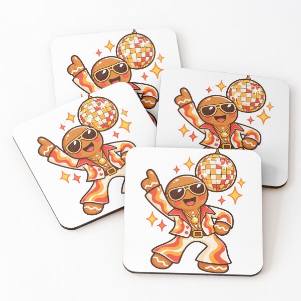 Item preview, Retro Gingerbread Disco Christmas Sticker designed and sold by PriyankaSonara.