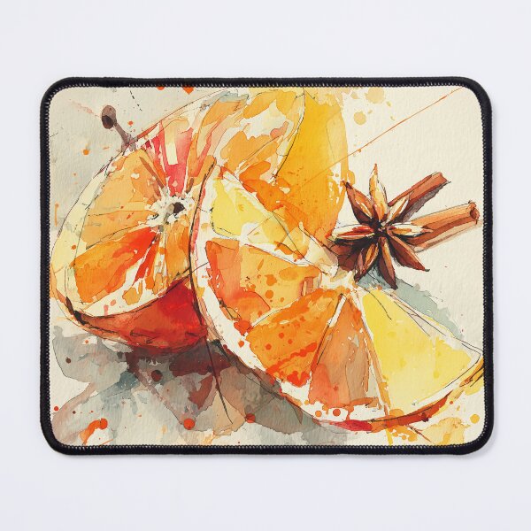 Item preview, Watercolor Orange Slices with Cinnamon and Star Anise designed and sold by solynneart.