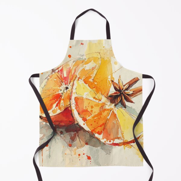 Item preview, Watercolor Orange Slices with Cinnamon and Star Anise designed and sold by solynneart.