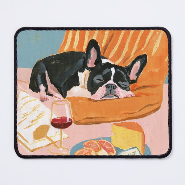 Item preview, French Bulldog's Cozy Wine & Cheese Afternoon designed and sold by junkydotcom.