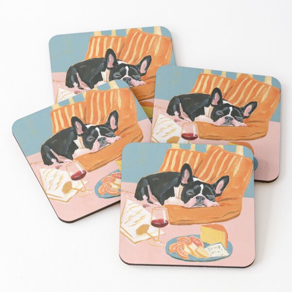 Item preview, French Bulldog's Cozy Wine & Cheese Afternoon designed and sold by junkydotcom.
