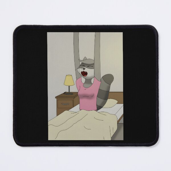 Item preview, Yawning Raccoon Stretching in Bed Illustration designed and sold by Baby-Care.