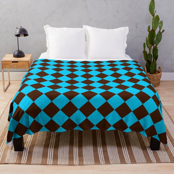 Item preview, Checkered Diamond Pattern Blue Brown designed and sold by ArtbyDebbieC.