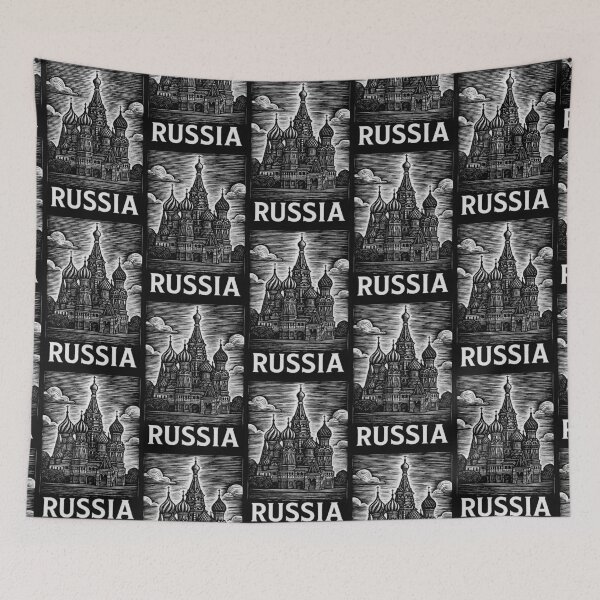 Item preview, Russia Linocut Style  designed and sold by Thistle-TShop.