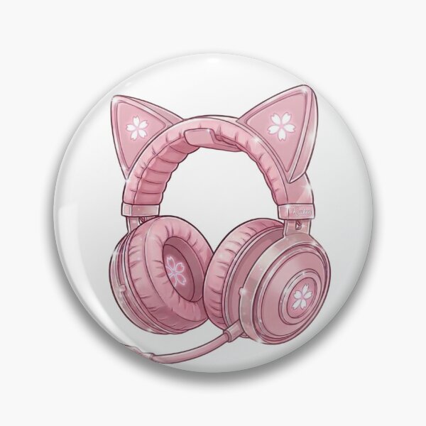 Item preview, Kawaii Pink Sakura Gaming Setup - Cat Ear Headset and PC Rig Sticker Sheet designed and sold by DanisPixieArt.