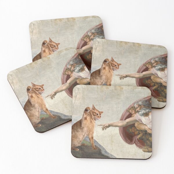 Item preview, orange cat, creation, fresco, god, funny, kitten, renaissance, art, divine, parody, pet, ceiling, painting, humor, vintage, religion, meme, classic, feline, masterpiece designed and sold by Wowbuystore.