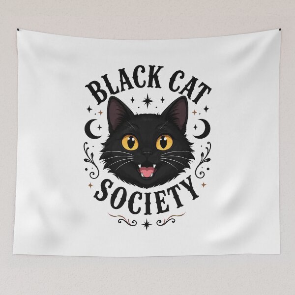 Item preview, Black Cat Society Crescent Moon Stars Graphic designed and sold by Dmo3HarkoArt.