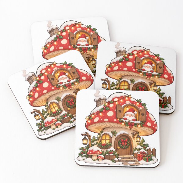 Item preview, Cottagecore Mushroom Santa Christmas Sticker designed and sold by PriyankaSonara.