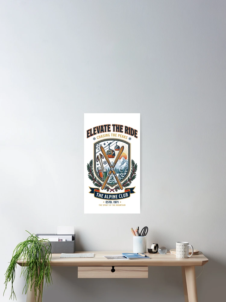 Thumbnail 2 of 3, Poster, Retro skiing designed and sold by Remy490.