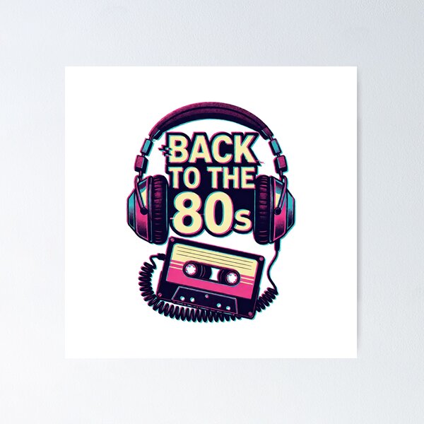 Item preview, Back To The 80s Retro Cassette & Headphones — Synthwave Music Lover Gift designed and sold by cannsuh.