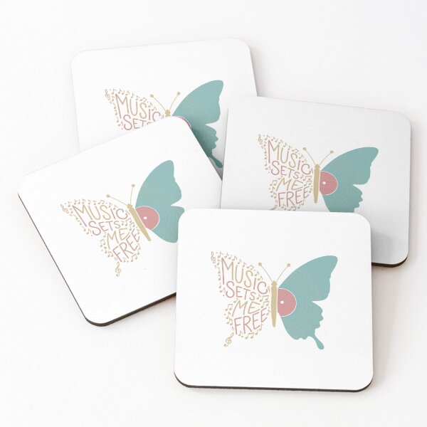 Item preview, Music Sets Me Free Butterfly Art — Vintage Vinyl Music Lover Gift designed and sold by cannsuh.