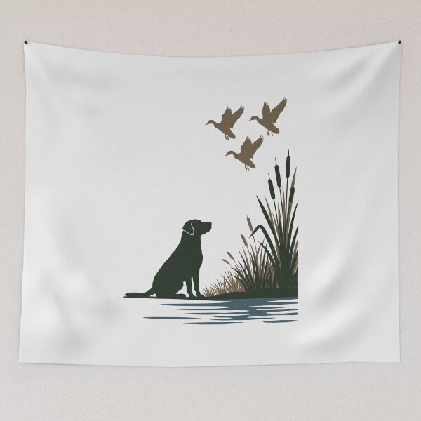 Item preview, Retriever and Ducks Wetland Silhouettes designed and sold by SplashTastic.