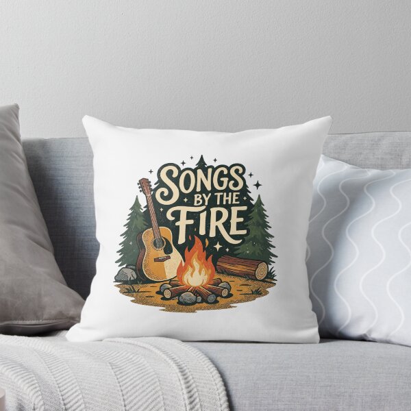 Item preview, Songs By The Fire Acoustic Guitar Art — Vintage Camping & Music Lover Gift designed and sold by cannsuh.