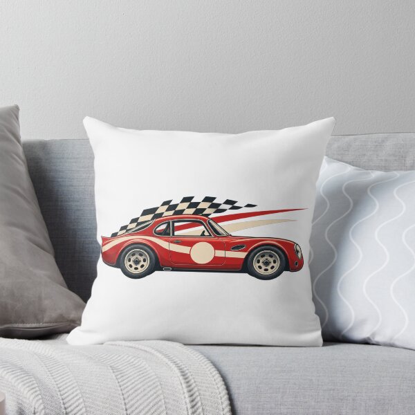 Item preview, Retro Red Racing Coupe with Checkered Flag designed and sold by MushroomHut.