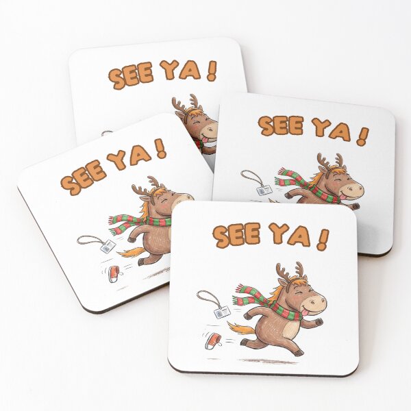 Item preview, Funny Christmas Runaway Horse - See Ya Holiday Office Sticker designed and sold by NicoleLeung028.