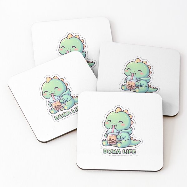 Item preview, Cute Dino Drinking Boba Tea | Kawaii Dinosaur  designed and sold by K3v1nDesign.