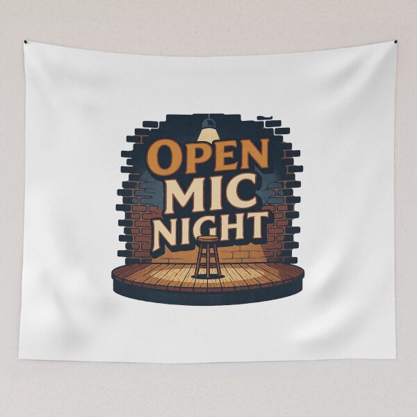 Item preview, Open Mic Night Stage Art — Stand Up Comedian & Acoustic Musician Gift designed and sold by cannsuh.